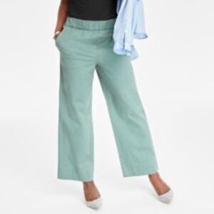 On 34th Straight Leg High Rise Pull On Chino Pants Army Green Size 1X